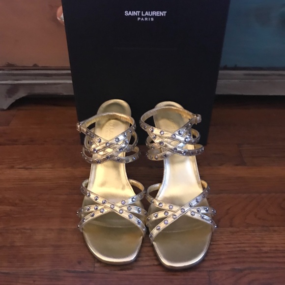 Saint Laurent Crystal Studded Sandal NEW - Picture 5 of 8